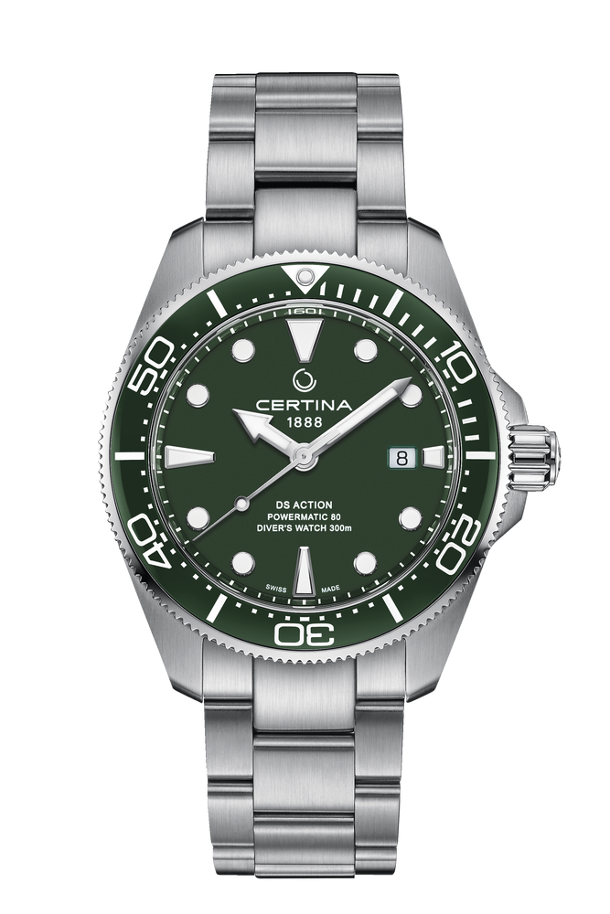 Certina DS Action Diver 43mm Powermatic 80 Green Dial Men's Watch C0326071109100