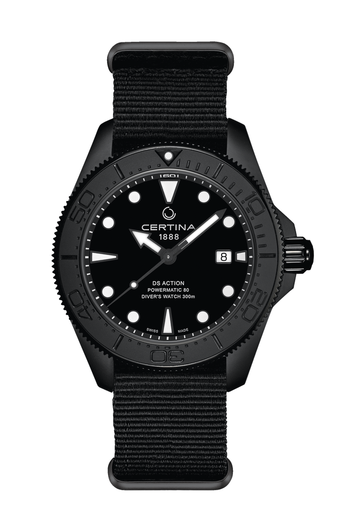 Certina DS Action Diver 43mm Powermatic 80 Black Dial Men's Watch C0326073805100