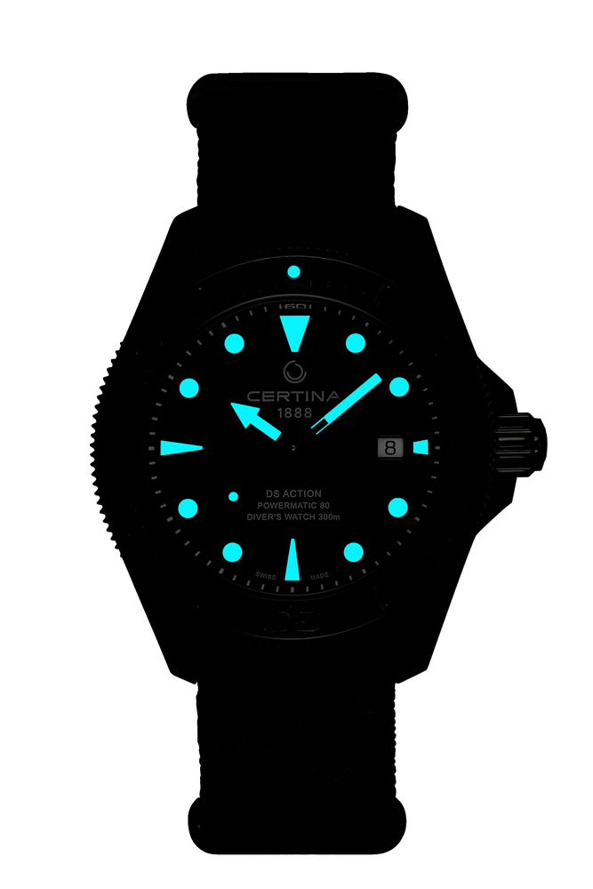 Certina DS Action Diver 43mm Powermatic 80 Black Dial Men's Watch C0326073805100