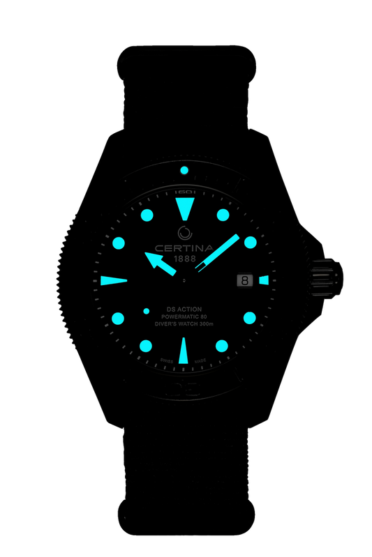 Certina DS Action Diver 43mm Powermatic 80 Black Dial Men's Watch C0326073805100