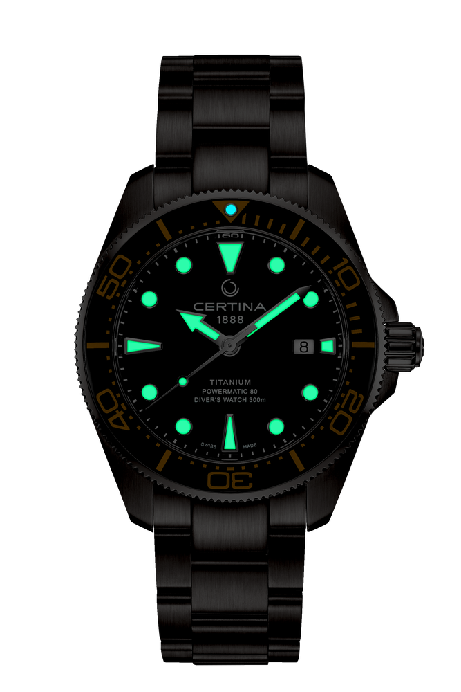 Certina DS Action Diver 43mm Powermatic 80 Black Dial Men's Watch C0326074405100