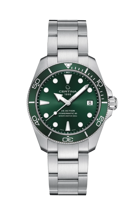 Certina DS Action Diver 38mm Green Dial Men's Watch C0328071109100