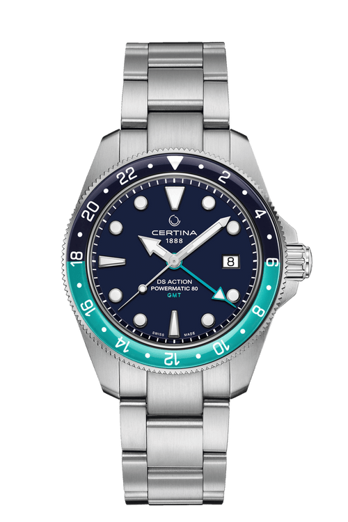 Certina DS Action GMT Powermatic 80 41mm Blue Dial Men's Watch C0329291104101