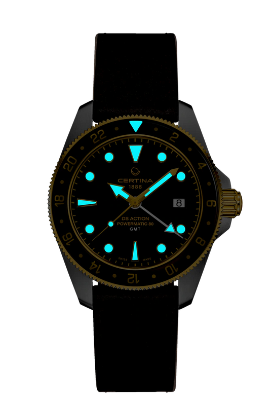 Certina DS Action GMT Powermatic 80 41mm Black Dial Men's Watch C0329292605100