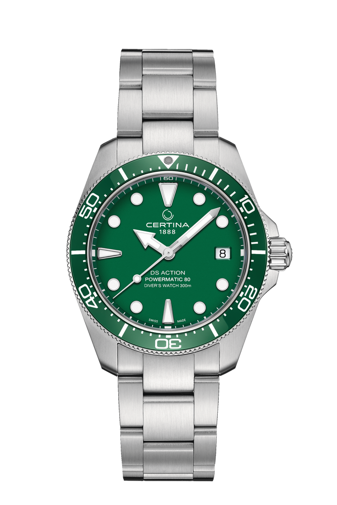 Certina DS Action Diver 38mm Powermatic 80 Green Dial Men's Watch C0488071109100