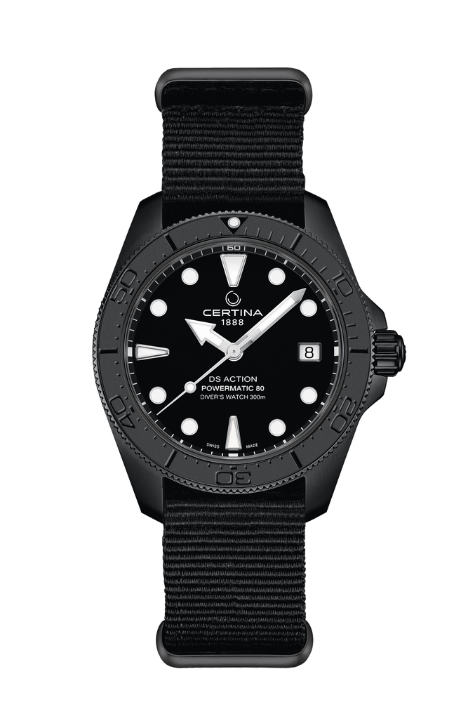 Certina DS Action Diver 38mm Powermatic 80 Black Dial Men's Watch C0488073805100