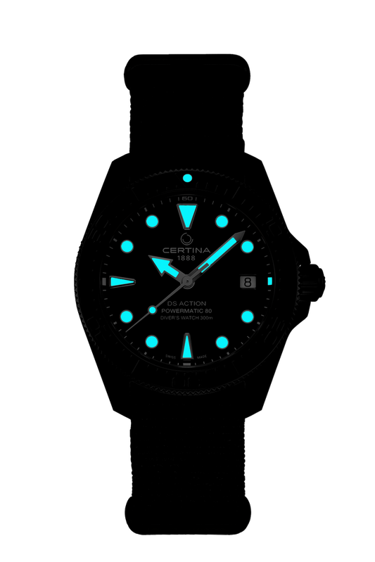 Certina DS Action Diver 38mm Powermatic 80 Black Dial Men's Watch C0488073805100