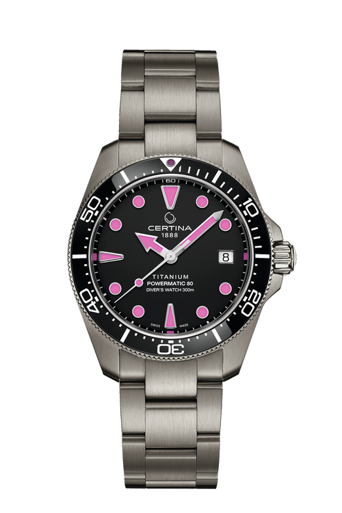 Certina DS Action Diver 38mm Titanium Black Dial Men's Watch C0488074405101