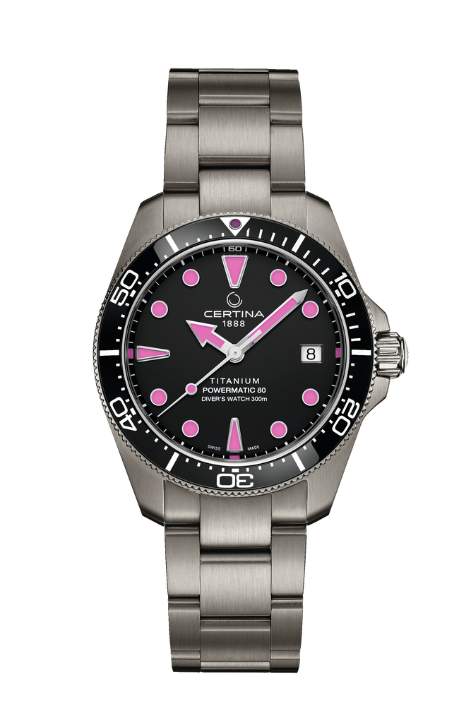 Certina DS Action Diver 38mm Titanium Black Dial Men's Watch C0488074405101