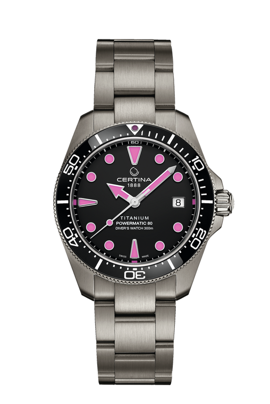 Certina DS Action Diver 38mm Titanium Black Dial Men's Watch C0488074405101