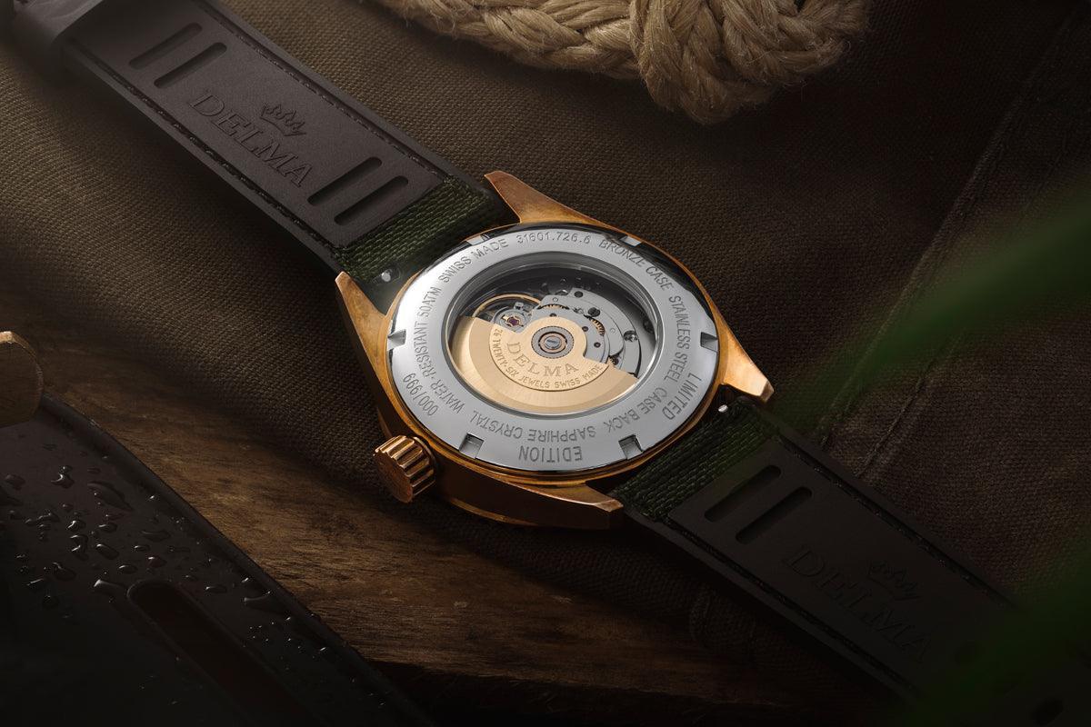 DELMA Cayman Bronze 42mm Green Dial Men's Watch 31601.726.6.144
