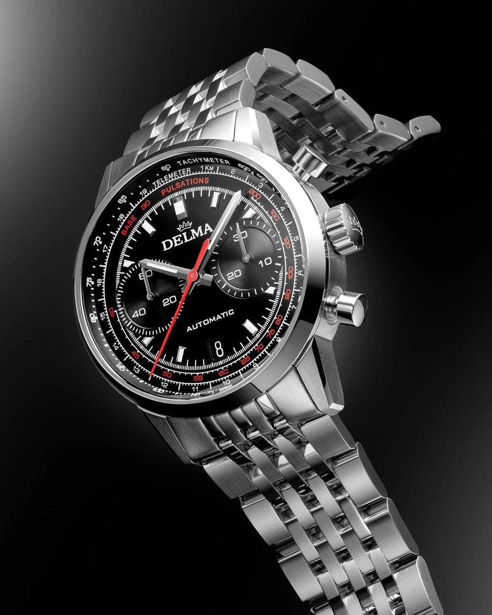 DELMA Continental Pulsometer 42mm Black Dial Men's Watch 41701.702.6.038