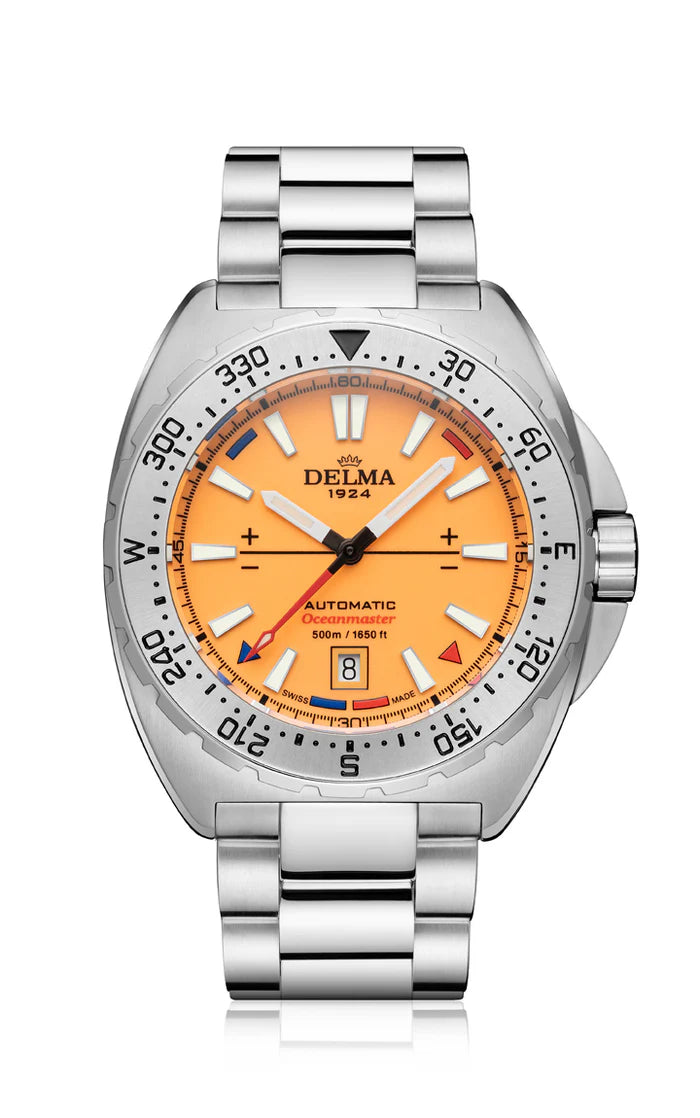 DELMA Oceanmaster Lume 44mm Dark Orange Dial Men's Watch 41701.670.6.159