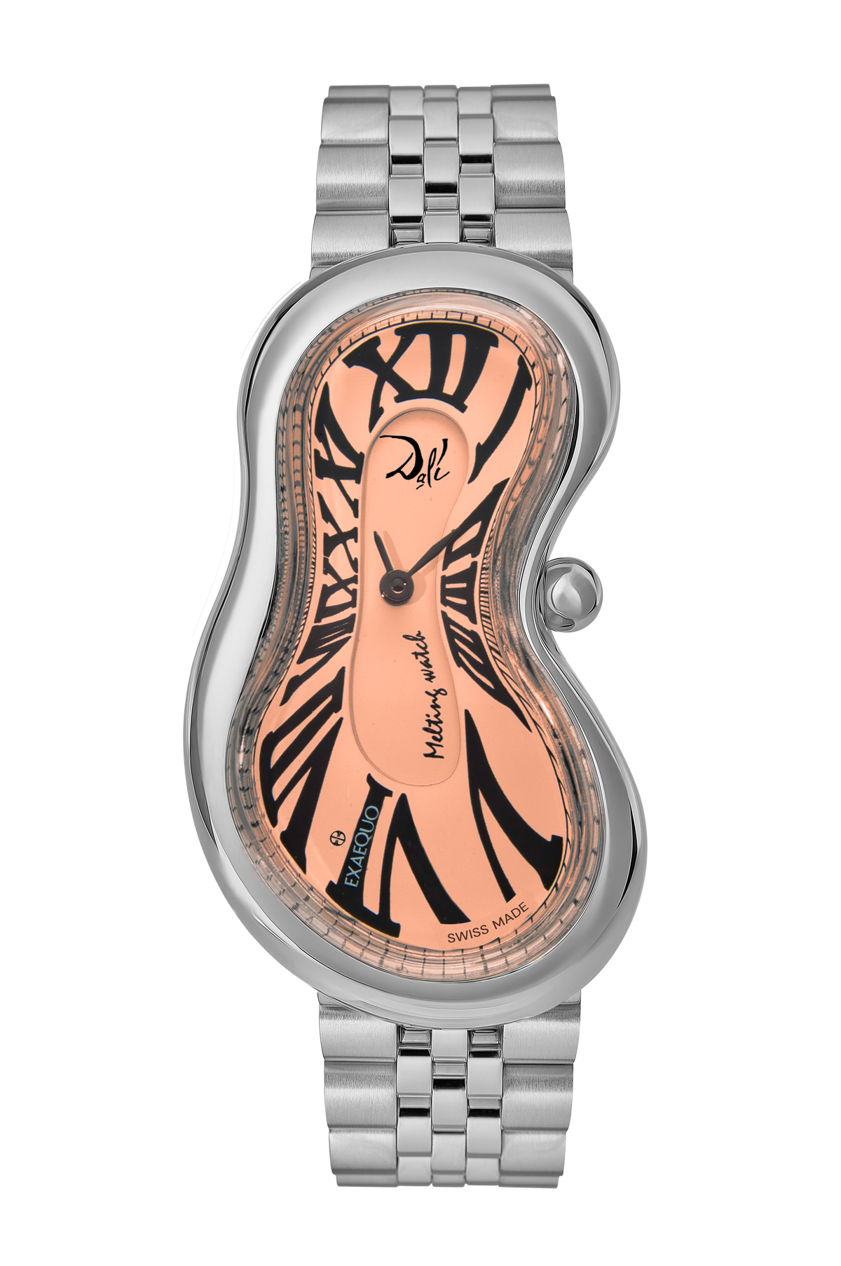EXAEQUO Dali Classic Melting Watch Bracelet 28mm Salmon Dial Men's Watch DEX0001.0013B