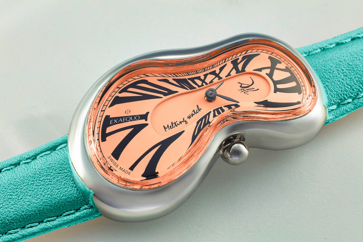 EXAEQUO Dali Classic Melting Watch 28mm Salmon Dial Men's Watch DEX0001.0013