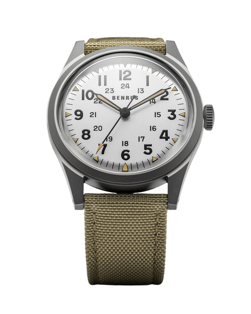 Benrus DTU Shield 38mm Silver Dial Men's Watch DTU-SS-S-038-01