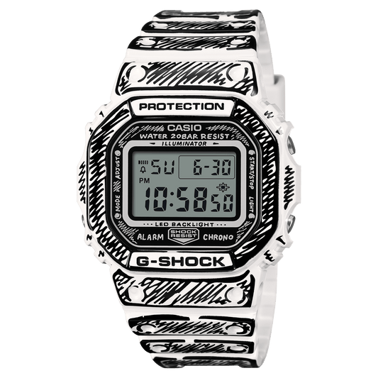 G-Shock Digital 6900 Series 42.8mm Black&White/Digital Dial Men's Watch DW5600JV-7