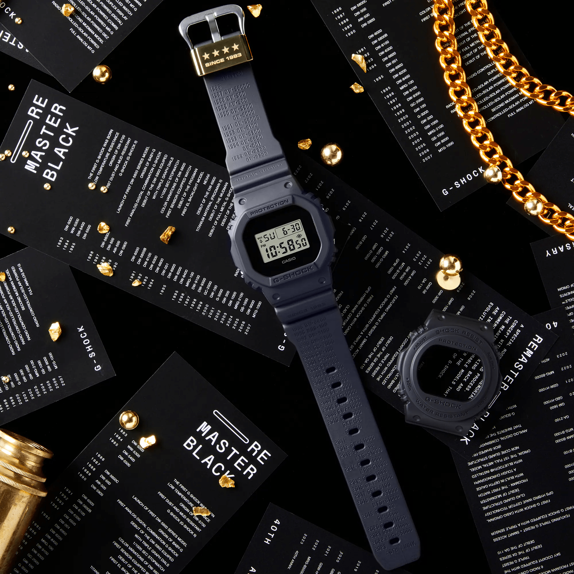 voll aufgeladen G-Shock Digital 40th Mens Plus Watch – Anniversary Time DWE5657RE-1 BLACK REMASTER Machine