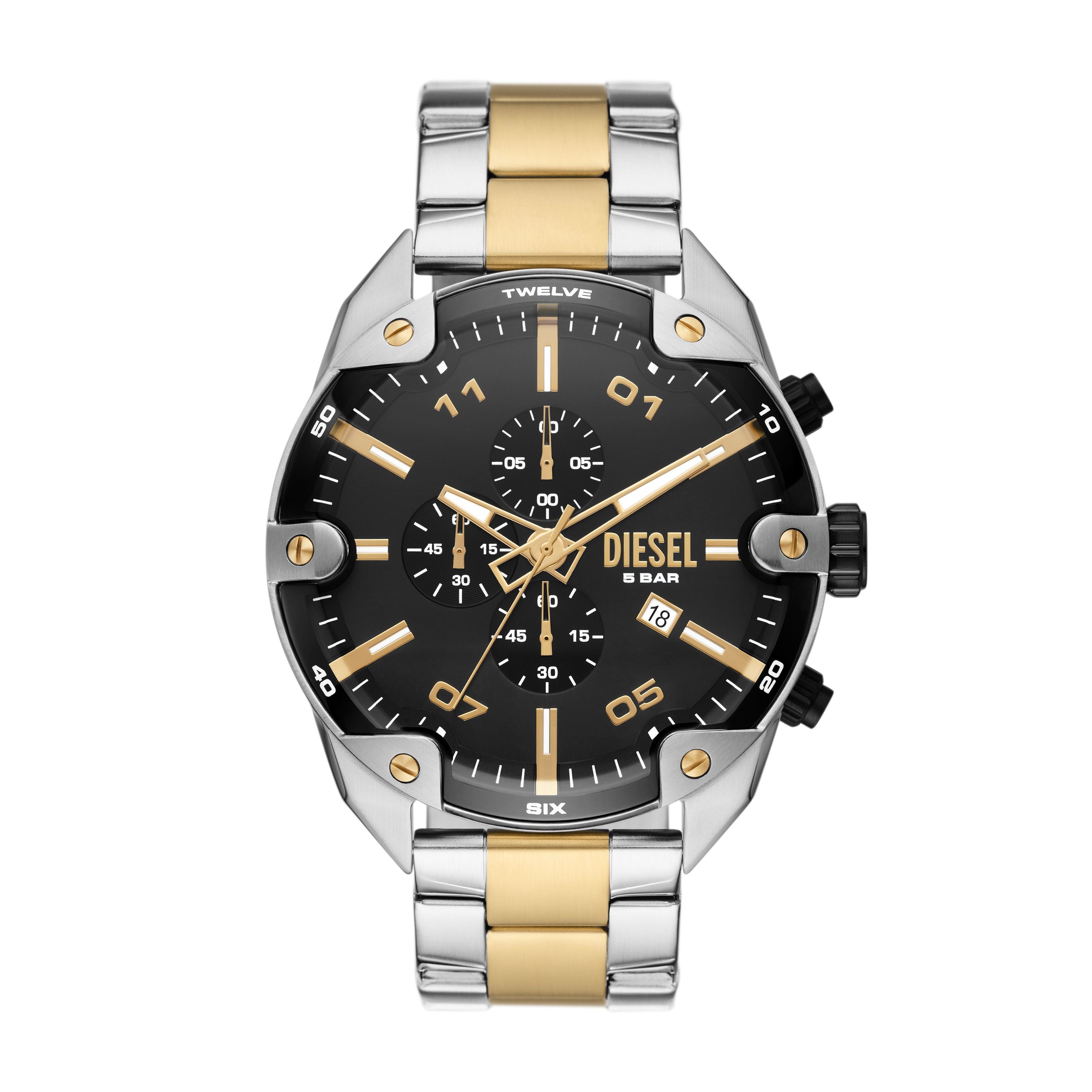 Diesel Spiked 49mm Black Dial Men's Watch DZ4627