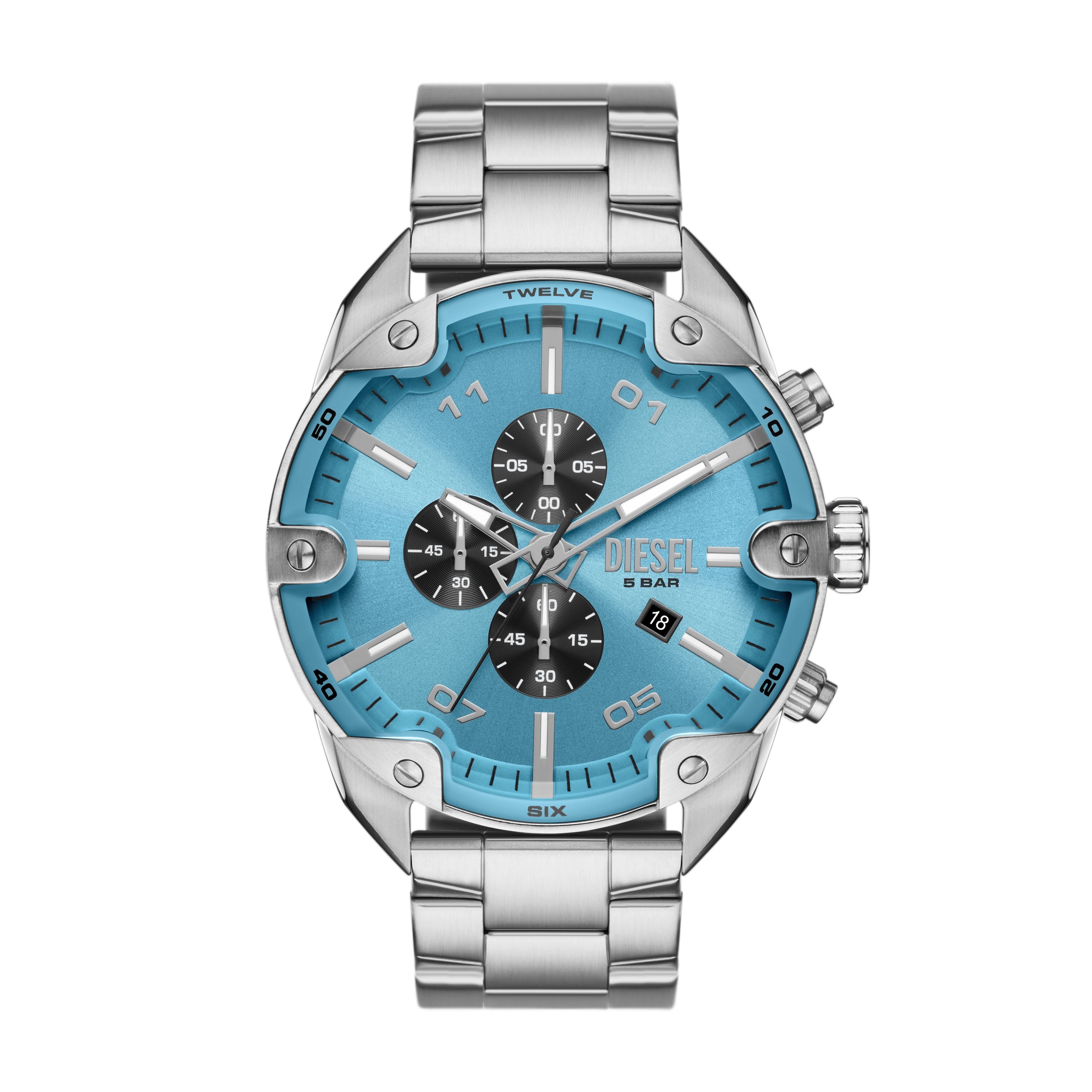 Diesel Spiked 49mm Blue Dial Men's Watch DZ4655