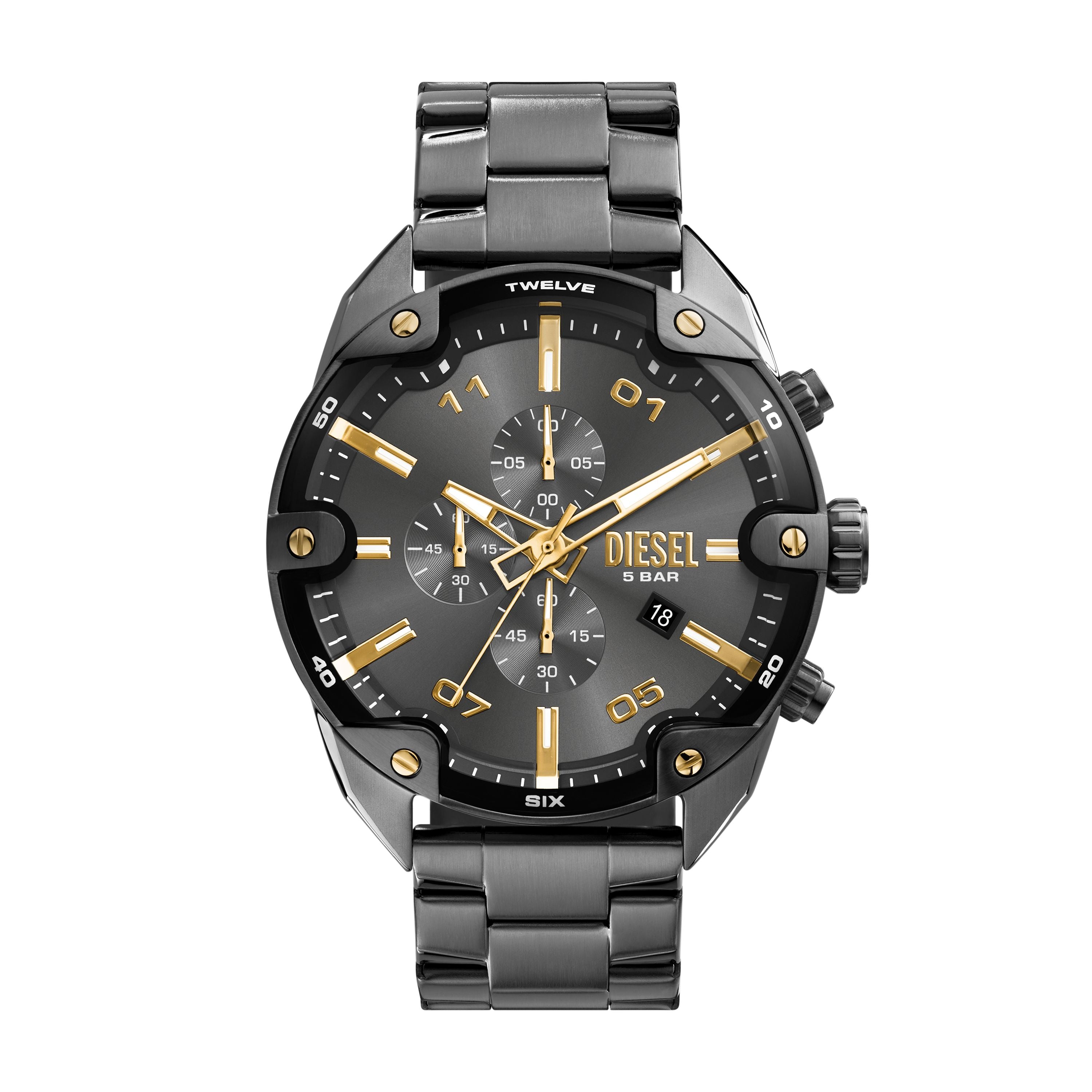 Diesel Spiked 49mm Gray Dial Men's Watch DZ4669