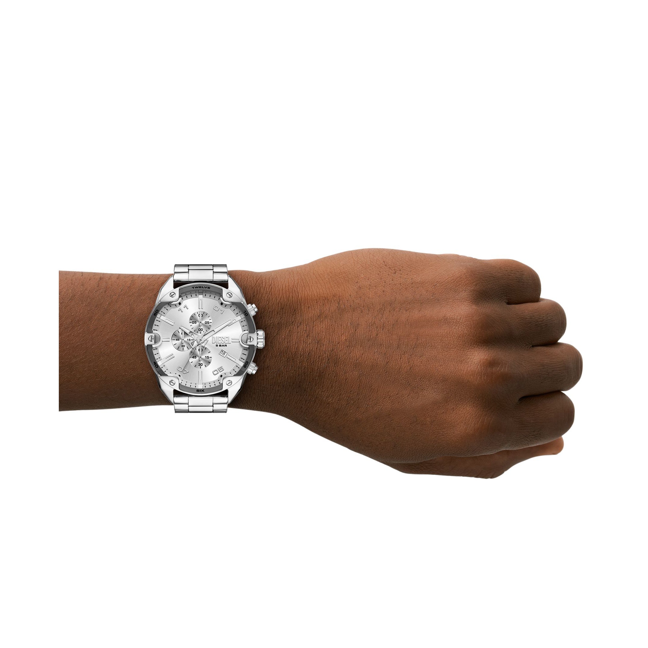 Diesel Spiked 49mm Silver Dial Men's Watch DZ4677