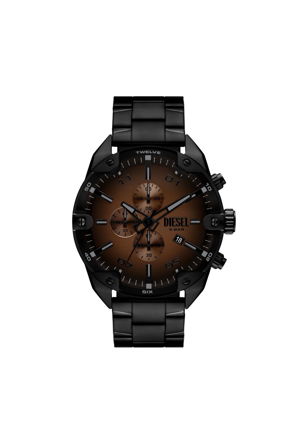Diesel Spiked 49mm Brown Dial Men's Watch DZ4691