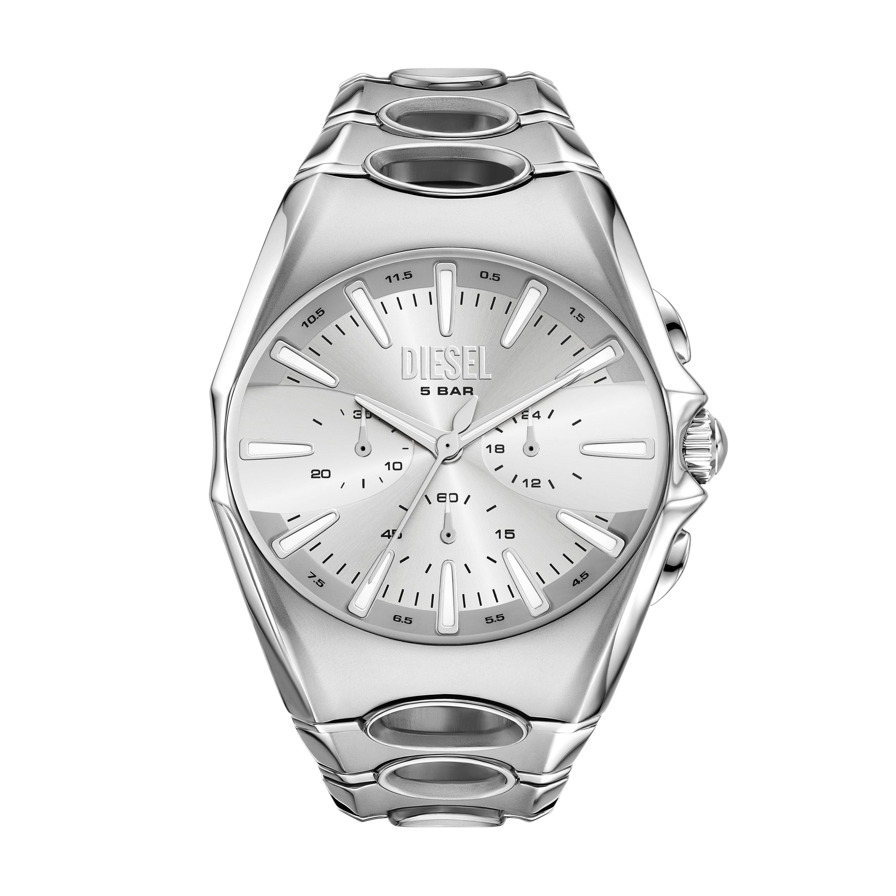 Diesel D-curve 49mm Silver Dial Men's Watch DZ4694