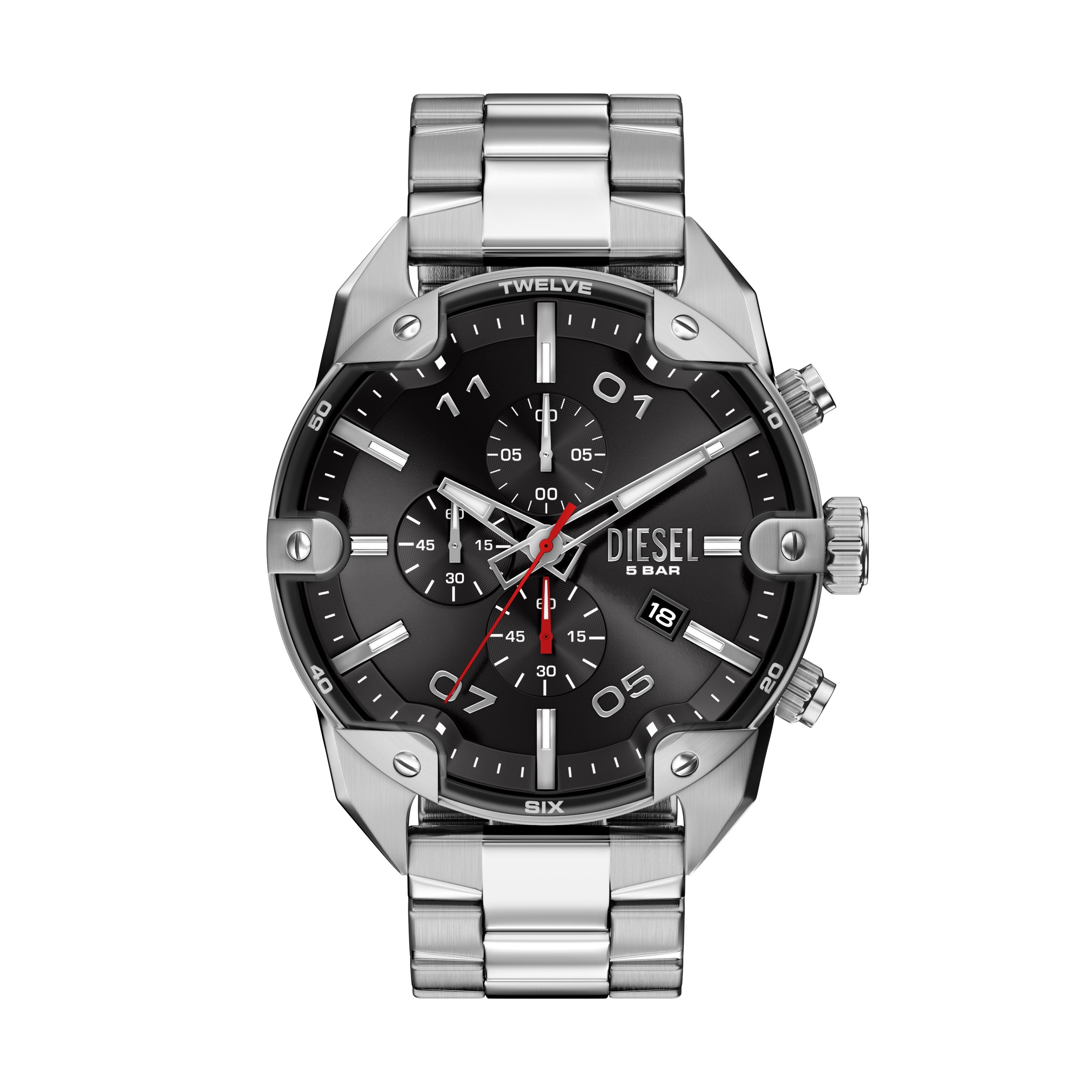 Diesel Spiked 49mm Black Dial Men's Watch DZ4709