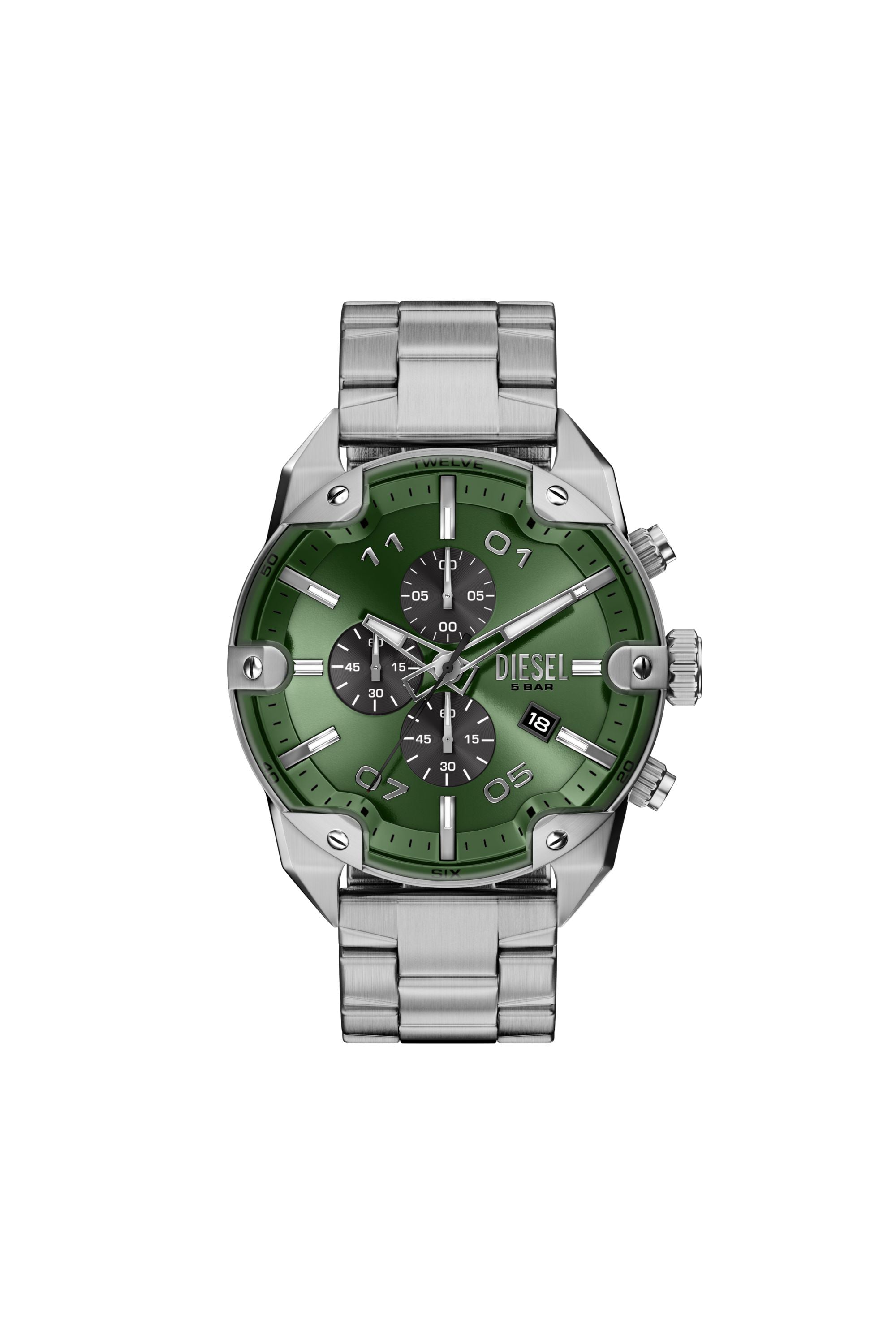 Diesel Spiked 49mm Green Dial Men's Watch DZ4712