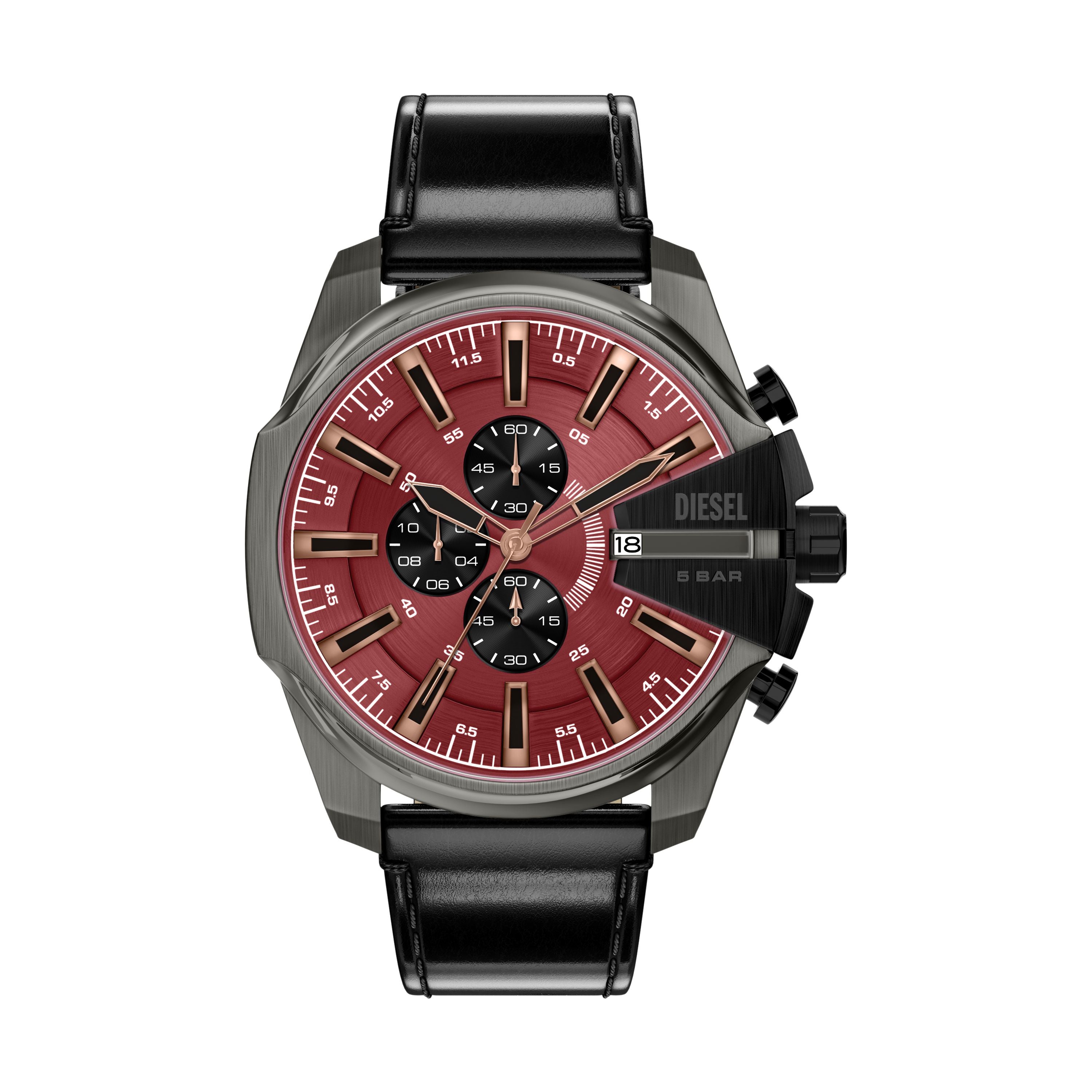 Diesel Mega Chief Slim 48mm Burgundy Dial Men's Watch DZ4714