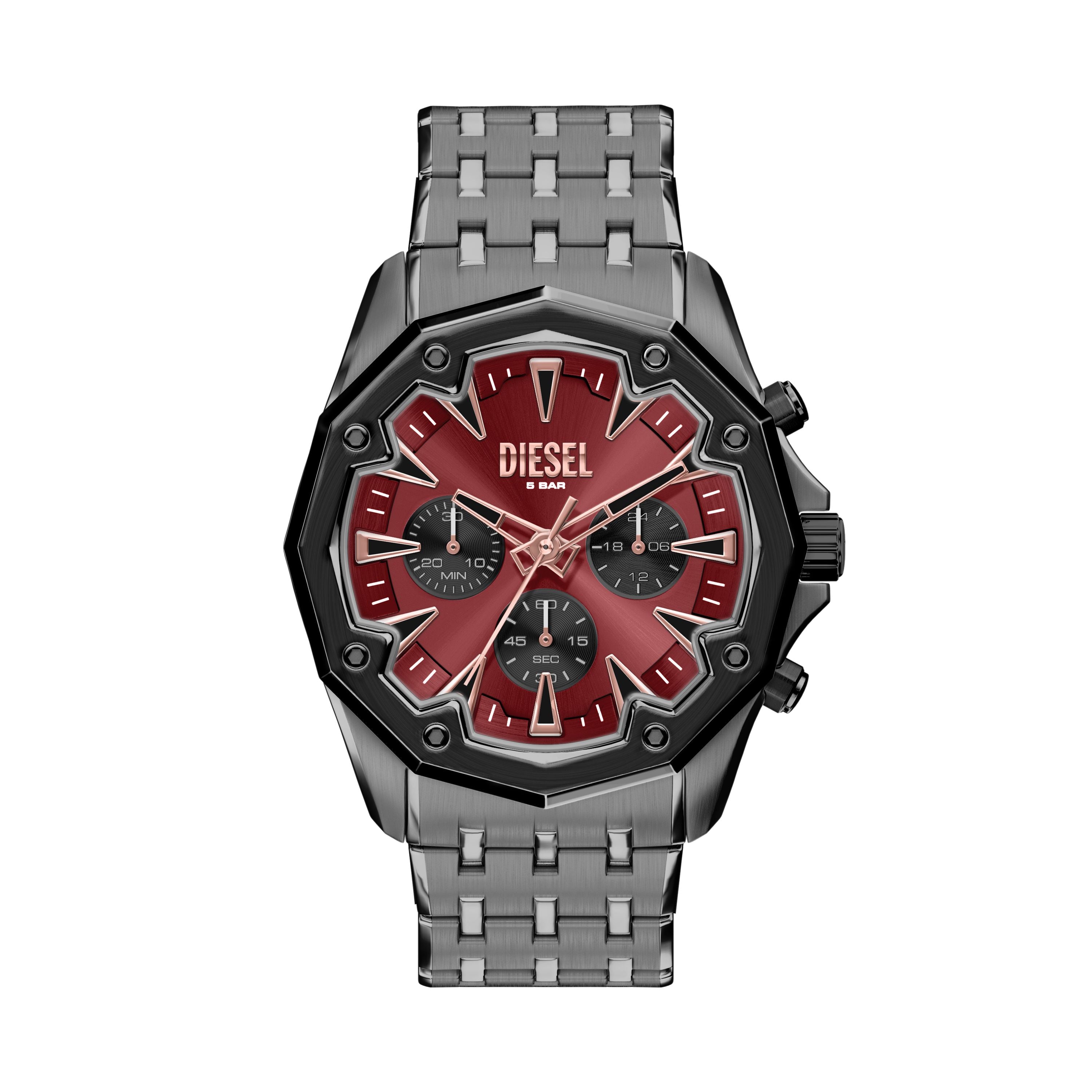 Diesel Stinger 46mm Burgundy Dial Men's Watch DZ4715