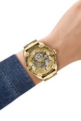 Diesel Spiked 49mm Gold Dial Men's Watch DZ4720