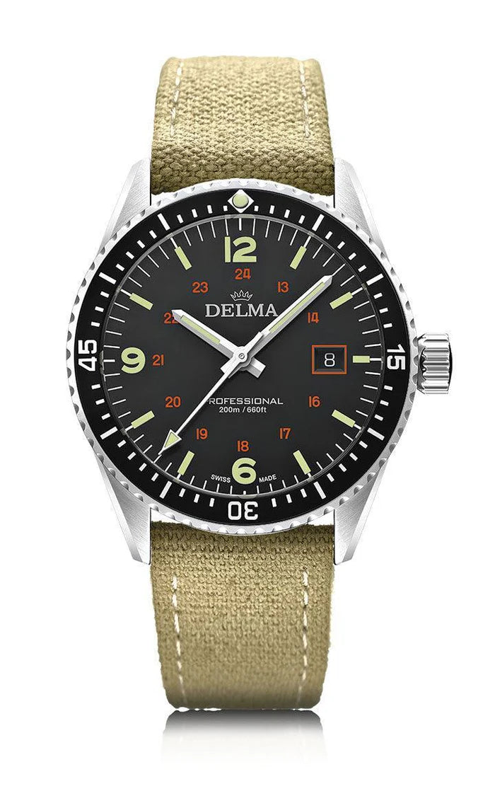 DELMA Cayman Field 42mm Black Dial Men's Watch 41601.708.6.034
