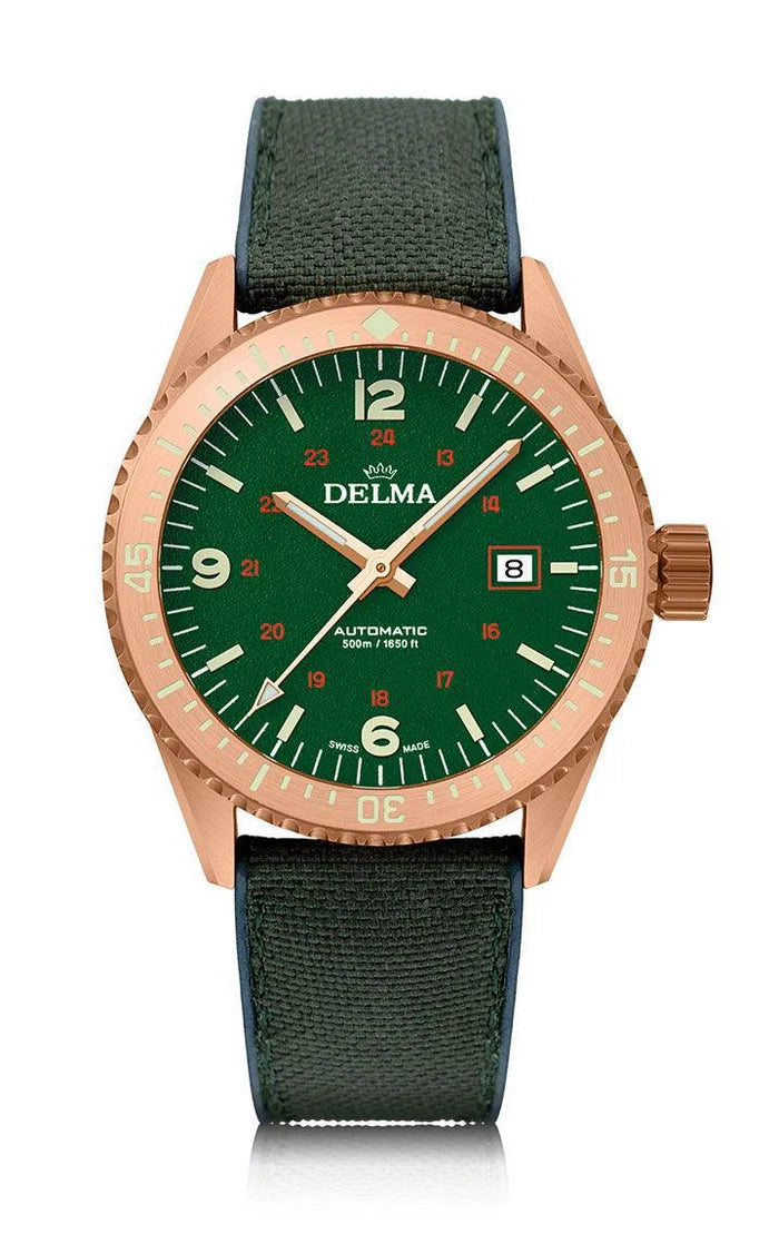 DELMA Cayman Bronze 42mm Green Dial Men's Watch 31601.726.6.144