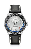 DELMA Cayman Worldtimer 42mm Silver Sunray Dial Men's Watch 41601.712.6.061
