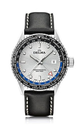 DELMA Cayman Worldtimer 42mm Silver Sunray Dial Men's Watch 41601.712.6.061