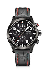 DELMA Commander Chronograph 45mm Black Dial Men's Watch 44601.580.6.038