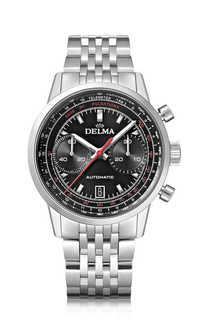 DELMA Continental Pulsometer 42mm Black Dial Men's Watch 41701.702.6.038