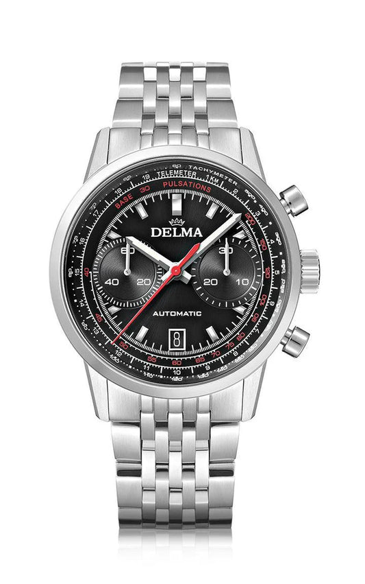 DELMA Continental Pulsometer 42mm Black Dial Men's Watch 41701.702.6.038