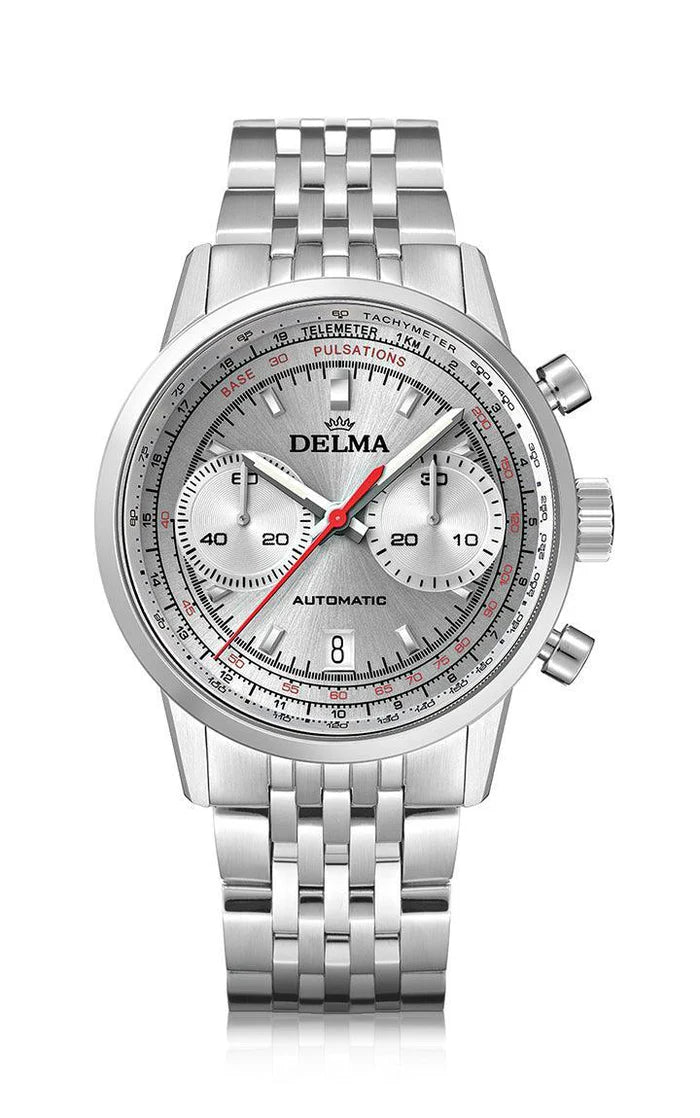 DELMA Continental Pulsometer 42mm Silver Dial Men's Watch 41701.702.6.068