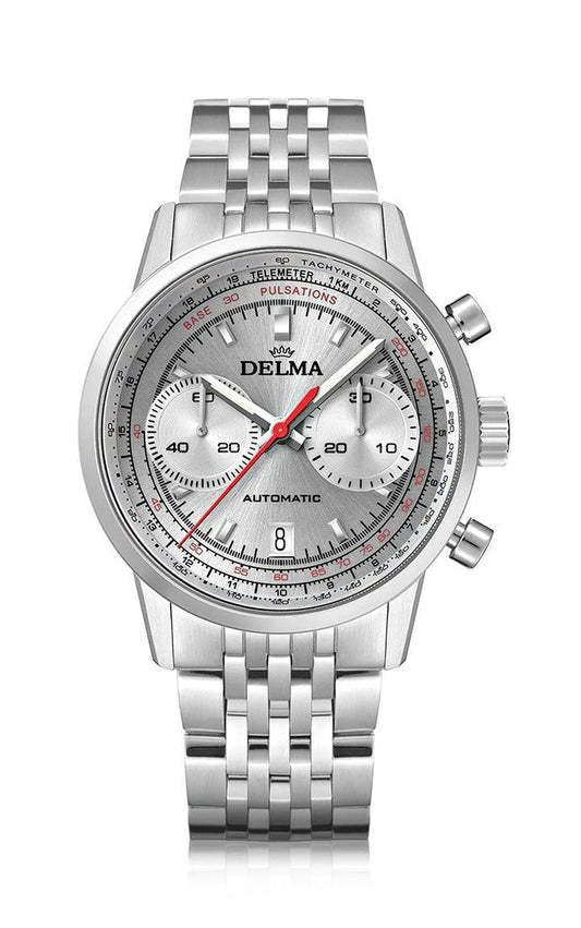 DELMA Continental Pulsometer 42mm Silver Dial Men's Watch 41701.702.6.068
