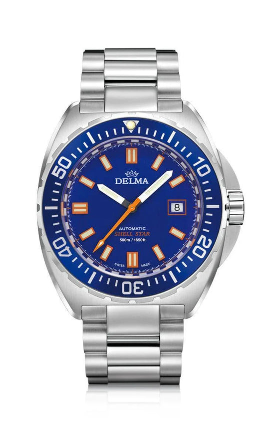 DELMA Shell Star Automatic 44mm Blue Dial Men's Watch 41701.670.6.041
