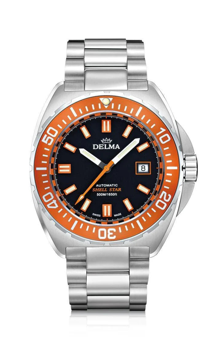 DELMA Shell Star Automatic 44mm Black Dial Men's Watch 41701.670.6.151