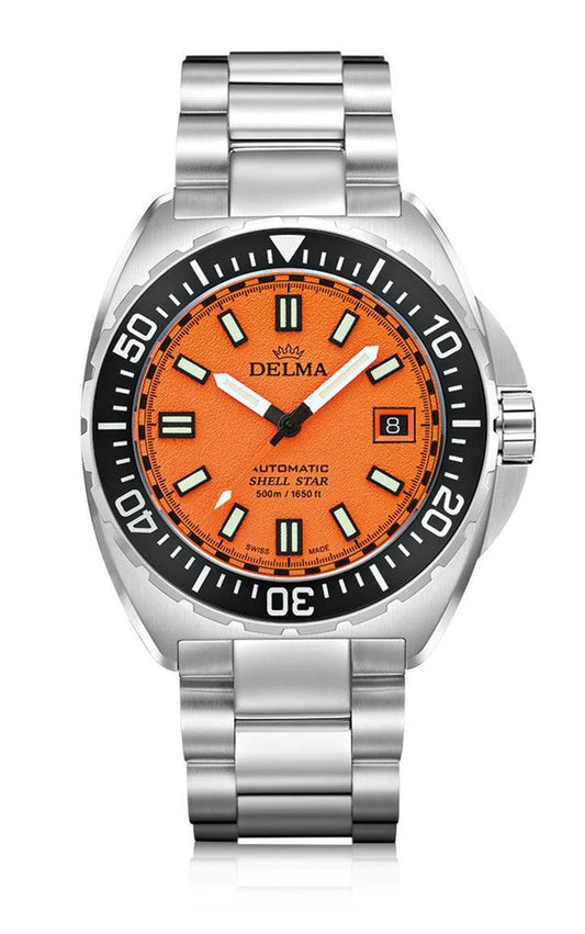 DELMA Shell Star Titanium 41mm Orange Dial Men's Watch 32701.750.6.151