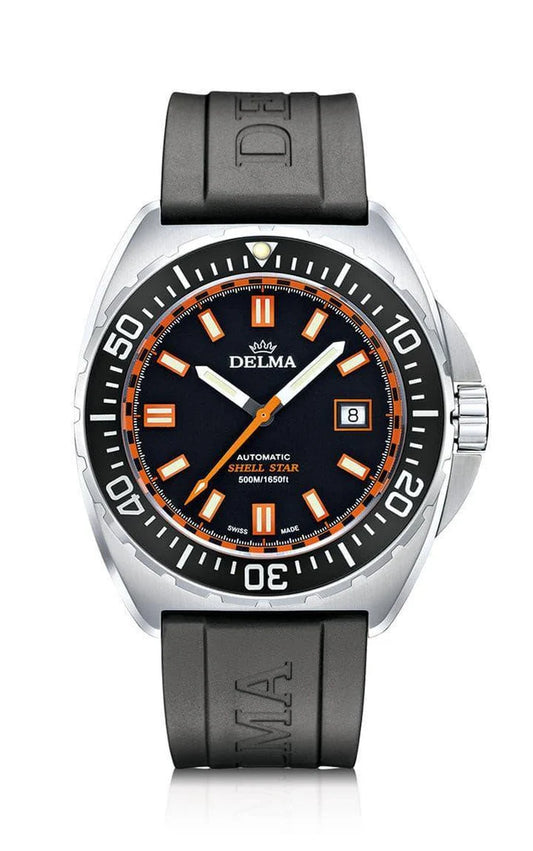 DELMA Shell Star Automatic 44mm Black Dial Men's Watch 41501.670.6.031