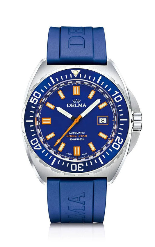 DELMA Shell Star Automatic 44mm Blue Dial Men's Watch 41501.670.6.041