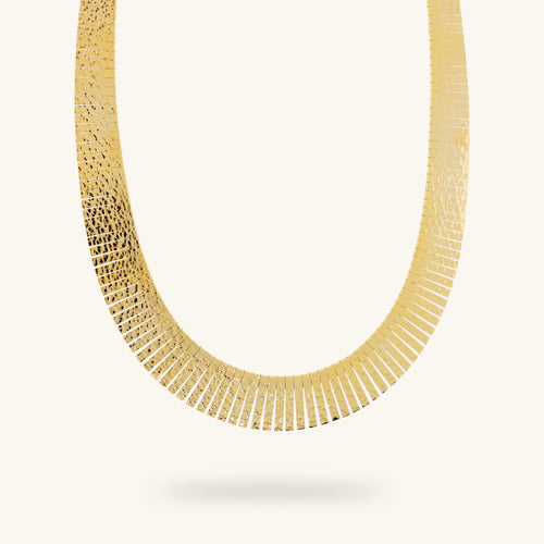 Etrusca Gioielli Hammered Cleopatra Collar Necklace WSET00926.YG
