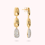 Bronzallure Nugget Drop Earrings with Cubic Zirconia Pavé WSBZ02513Y.WR