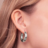 Bronzallure White Polished Oval Earrings 3cm WSBZ02646W.W